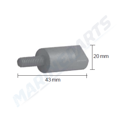 Zinc Anode For Yanmar Saildrive SD20, SD30, SD31 - 43mm
